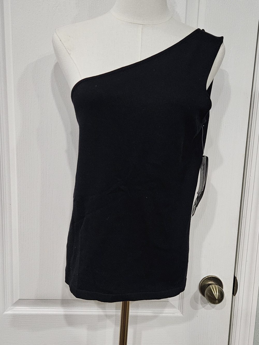 Lauren Ralph Lauren Black One-Shoulder Sleeveless Top
